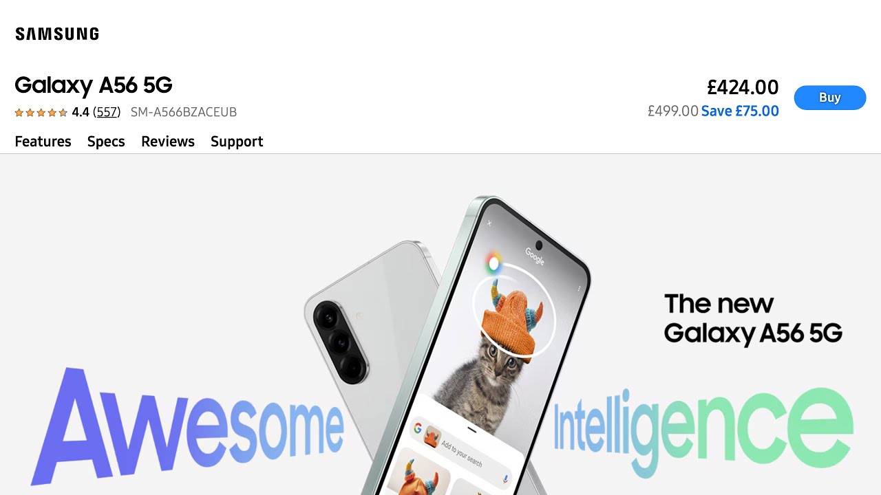 Samsung Galaxy A56 5G | Features & Specs | Samsung UK · Samsung.com · 2026