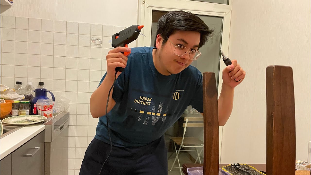 Heißklebepistole in Action