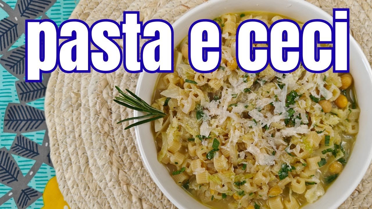 pasta e ceci con la verza ed il pecorino romano