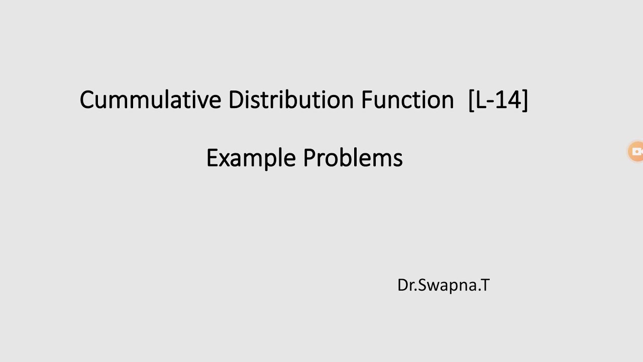 Problems on CDF ( Solutions for JNTUH university questions)