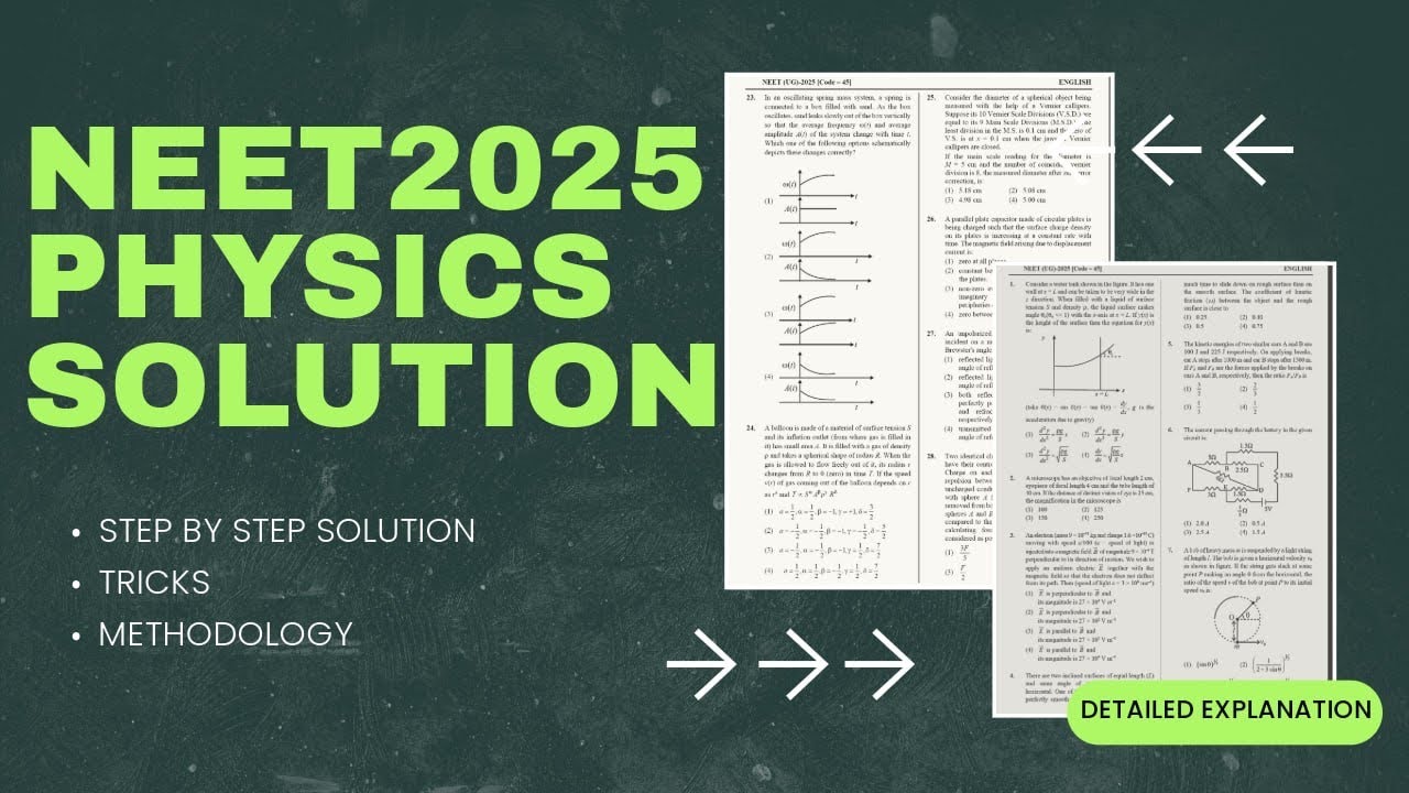 NEET 2025 Physics Paper solving #neet2025answerkey