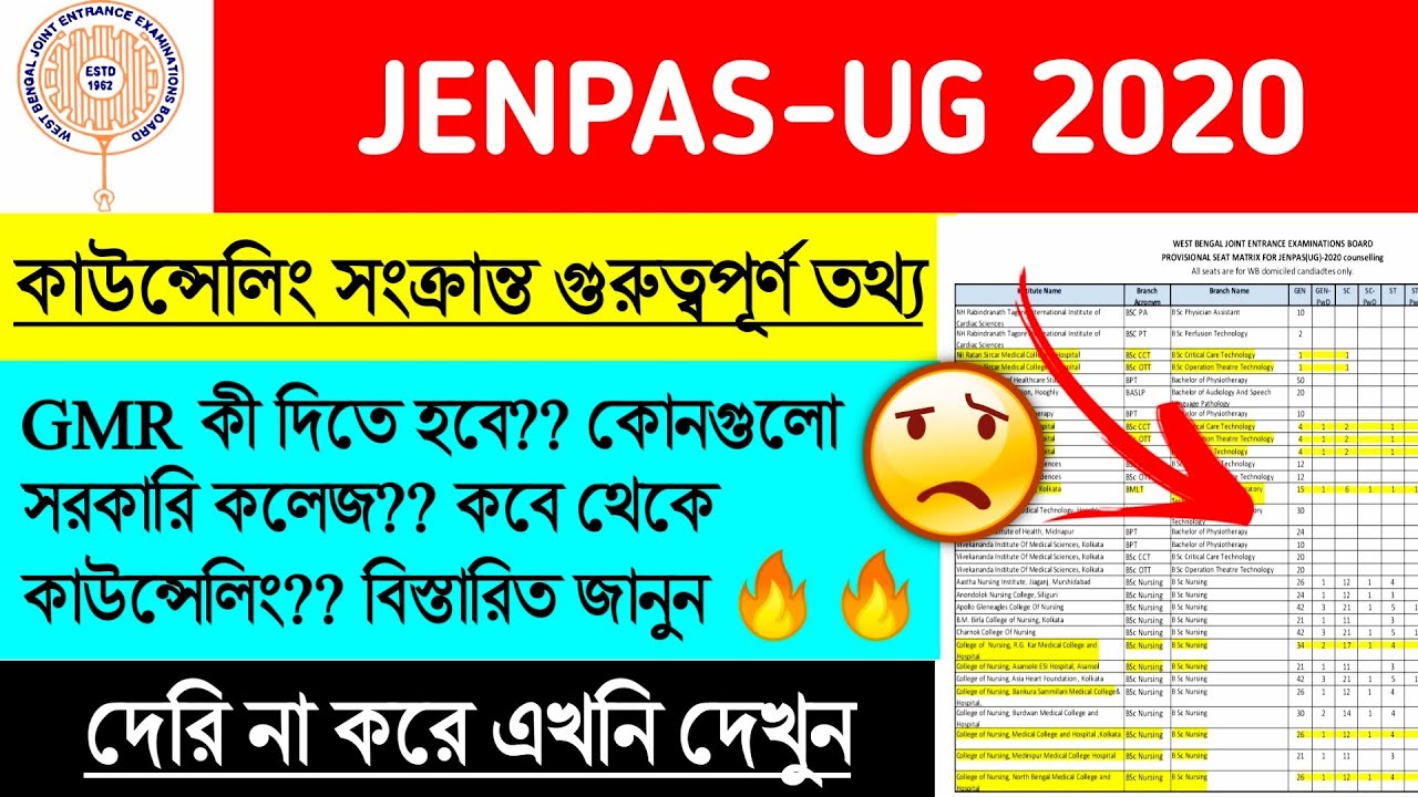 JENPAS UG 2020 Councelling🔥Related Important Update l JENPAS UG 2020 Government College List 😲l