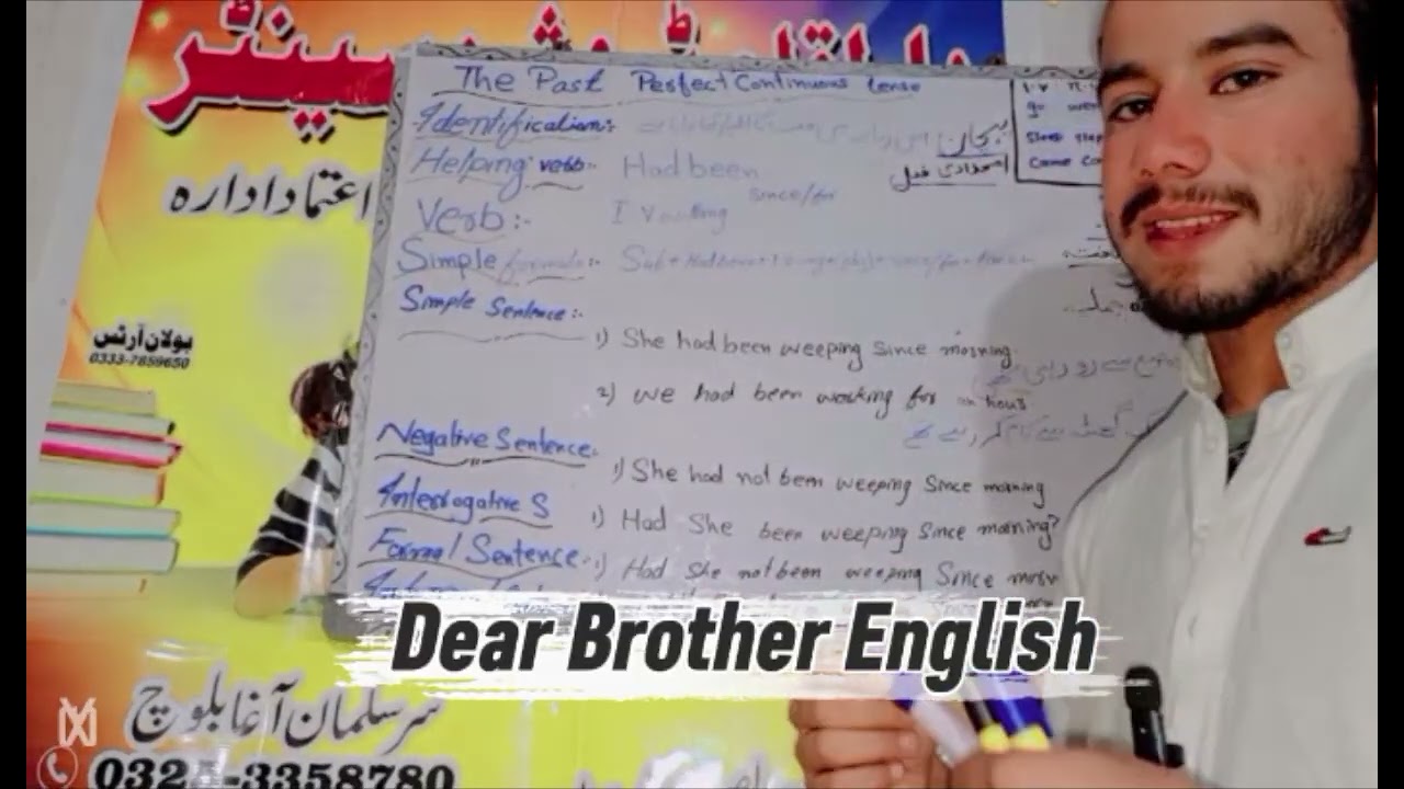 The Past Perfect continues tense your dear brother english............ 