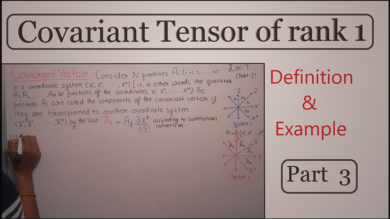 Tensor analysis| Covariant Vector| Covariant tensor of rank 1|Example|Part 3|Lecture 7|Theta Classes