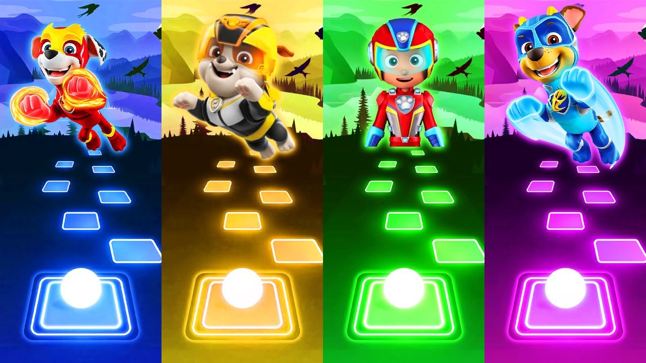 Super pup Marshal - Super pup Rubble - Super Hero Ryder - Super pup Chase ||| TILES HOP EDM RUSH