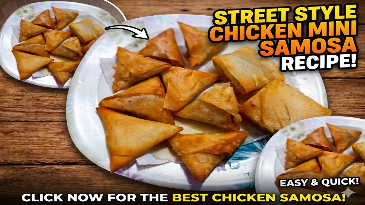 Chicken Mini Samosa Recipe | Street Style Crispy Chicken Samosa | Mom's Comfort Food