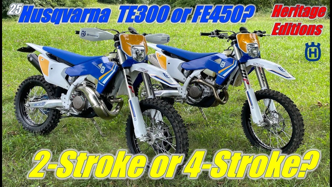 2-Stroke of 4-Stroke?  Husqvarna TE300 vs FE450 Heritage Edition Models Back to Back!