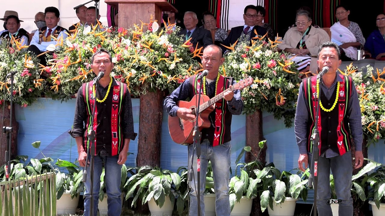 Bayie Kro-u performing patriotic song during 75th anniversary of Naga Independence Day at Peace Camp