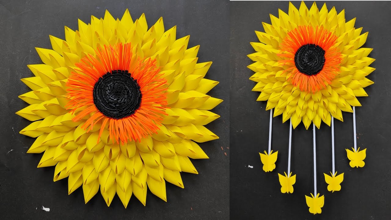 Amazing WallHanging Idea/Paper Craft For Home Decoration/Sunflower Wall Hanging/Wallmate/Paper Craft