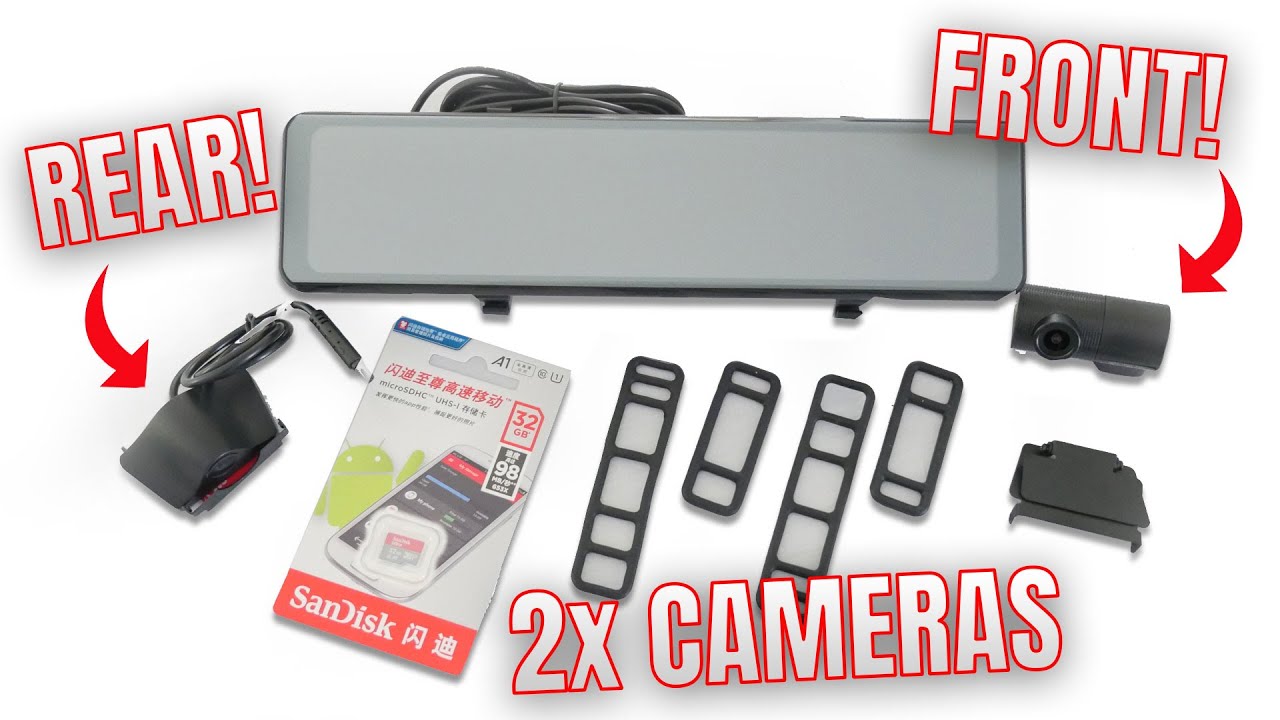 Pormido PR998 12” Full Screen LCD Rearview Mirror & Dashcam DVR