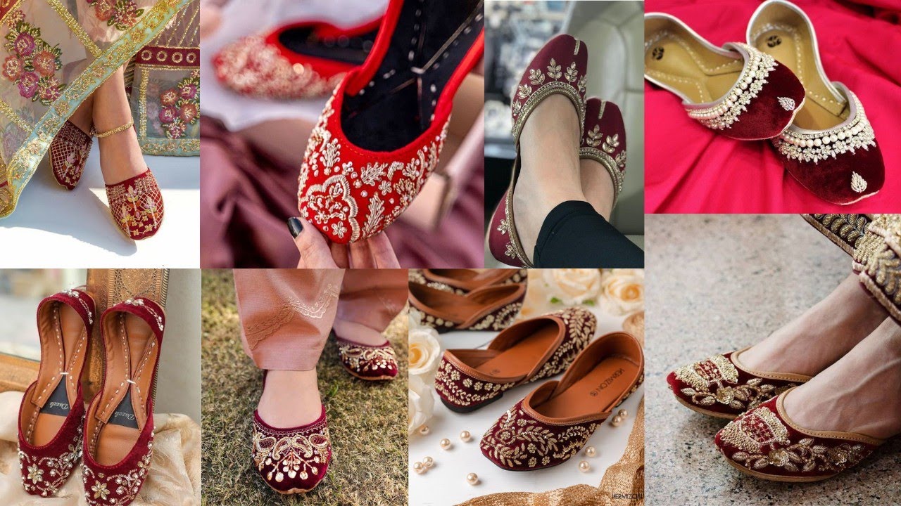 Red Ethnic Wedding Khussa ideas #trending Bridal wedding Khussa designs #fashion #latest #viral