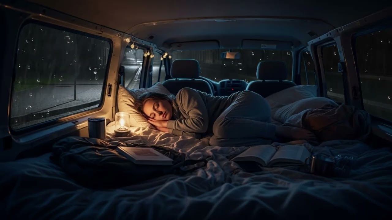 The Night You Finally Sleep in Peace… — Rain Sounds in Van Window for Deep Sleep & Relaxation