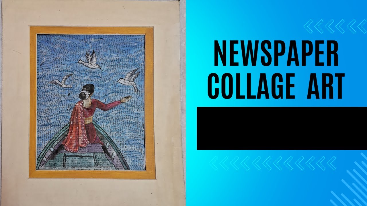 Ocean Odyssey | Newspaper Collage Art |