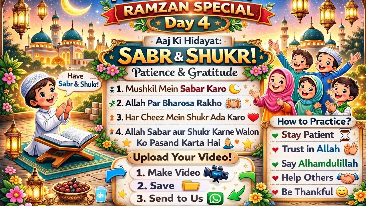 Achay Kaam Karo, Shukr Ada Karo – Day 4 Ramzan Special 🌙| MA KIDS MASTI