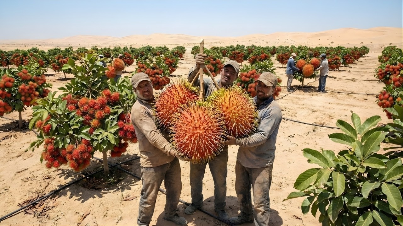 From Desert Farm to Factory &mdash; How Rambutan Is Grown and Processed (Full Process)