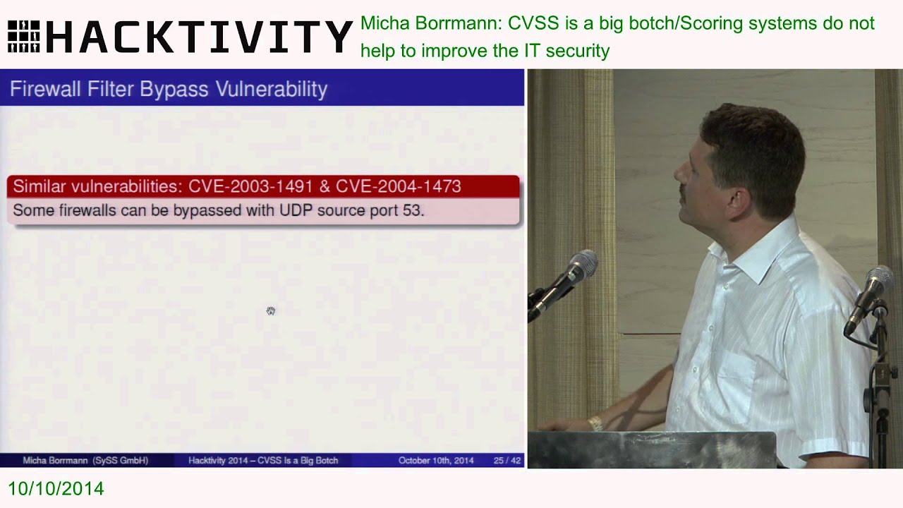 Micha Borrmann - CVSS is a big botch/Scoring systems do not help to improve the IT security