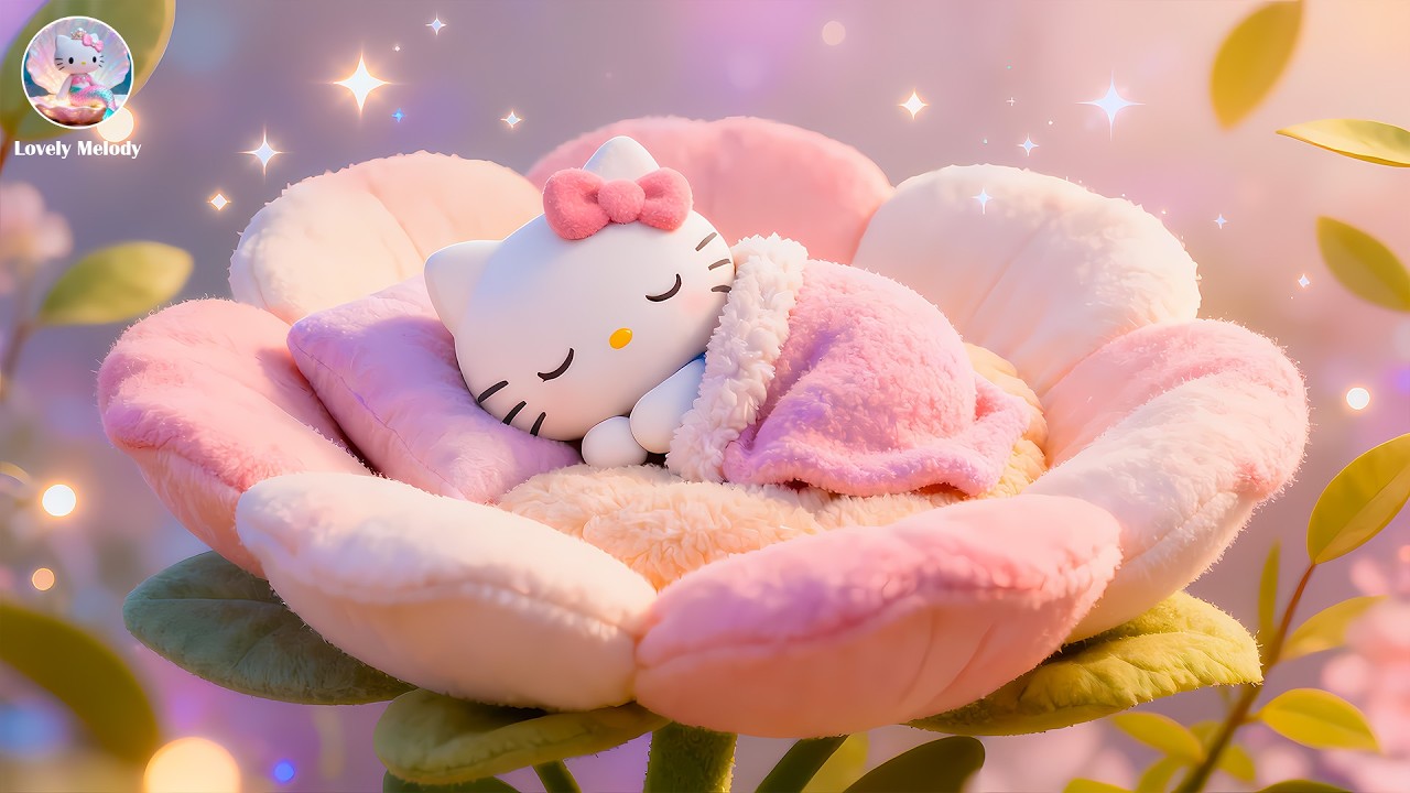 Hello Kitty Relaxing Piano 🌙 Night Music to Calm Thoughts & Fall Asleep Fast