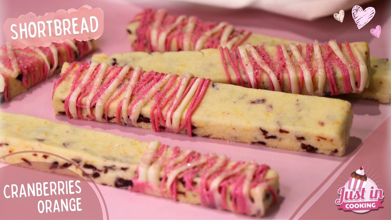 Barres de Shortbread Cranberries & Orange | Recette gourmande pour la Saint-Valentin 💗