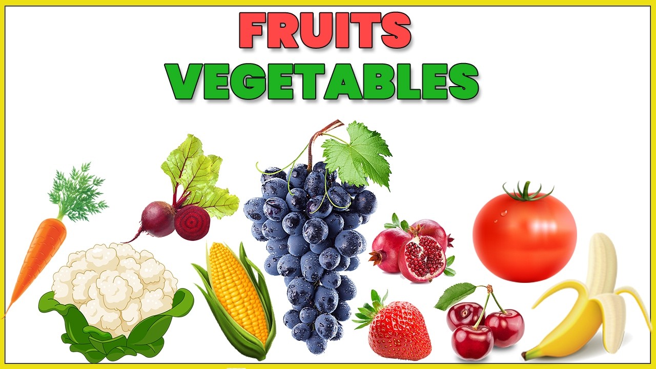 Fruits and Vegetables Name in English with Pictures | Fruits & Veggies for Kids | English Vocabulary