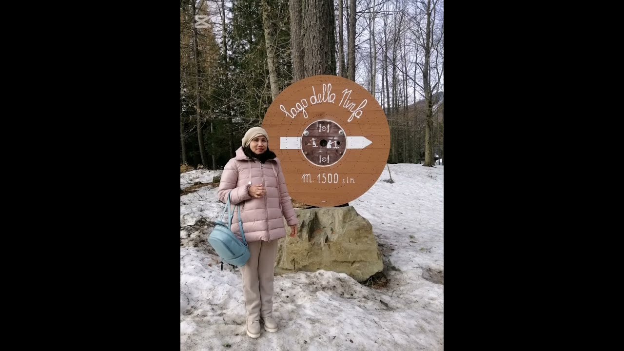 Skiing  at Lago della Nimfa, Modena, Italy