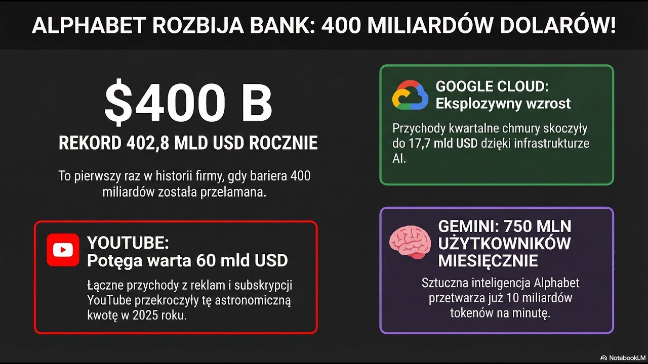 Alphabet (Google) Wyniki Q4 2025: Historyczne 400 Miliard&oacute;w Dolar&oacute;w i Dominacja AI