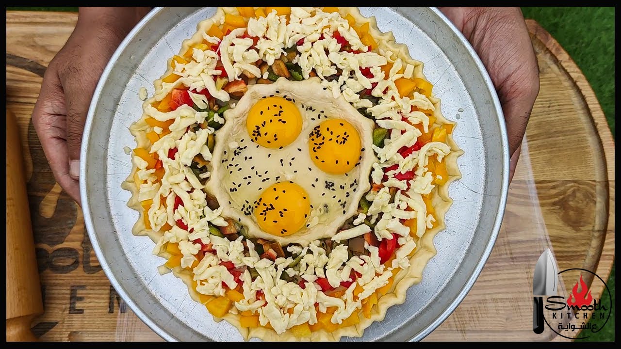 (36)(بيتزا الشمس) طريقة عمل معجنات البيض بالفلافلة - how to make dough with egg and pepper