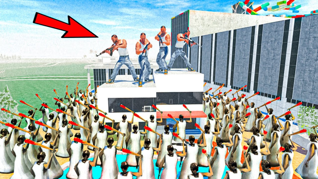😱 4 Franklins vs Granny Army! Entire House Destroyed 😲💥🏠 | Indian Bike Driving 3D | Shagun Gamerz