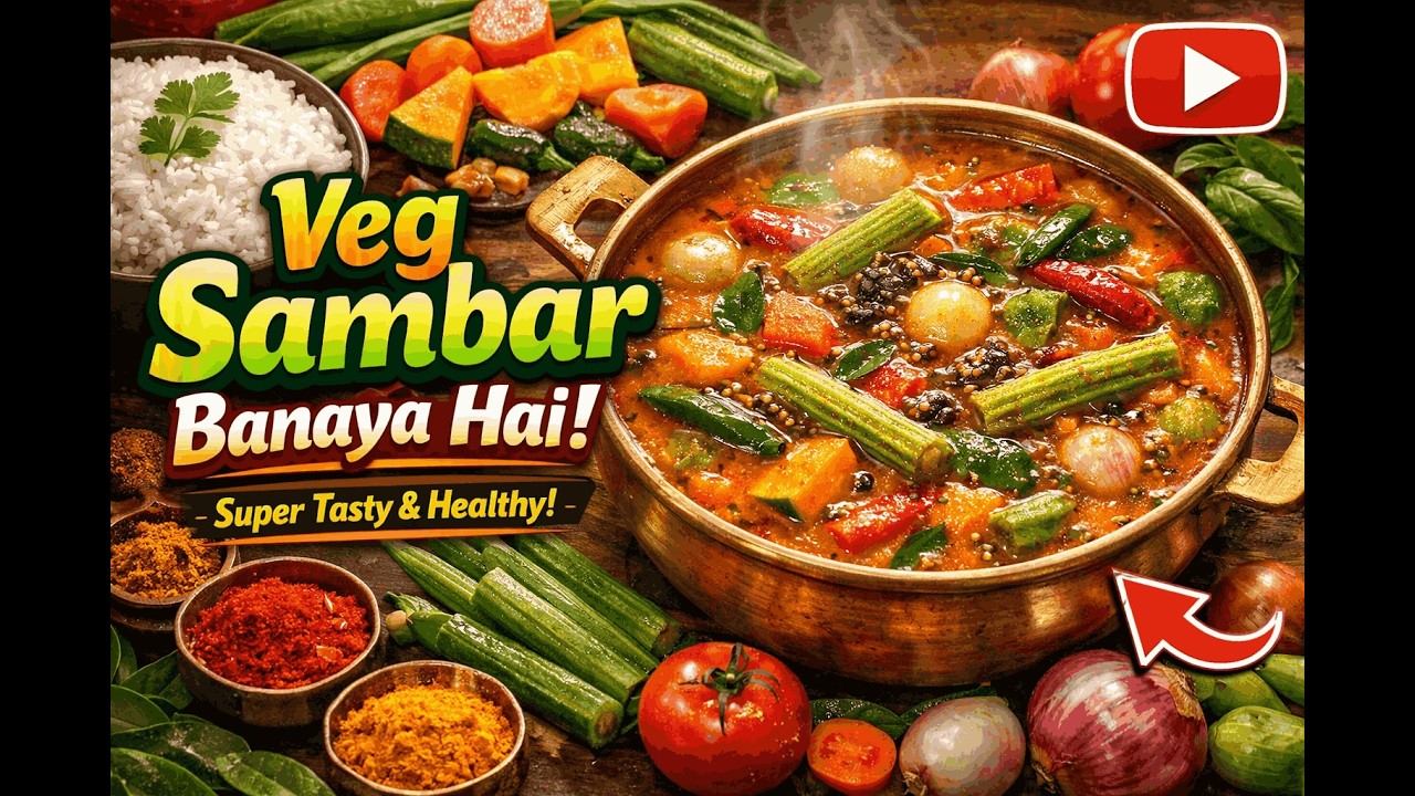 Bohat Saari Sabziyon Wala Sambar | Ghar Par Asaan South Indian Sambar Recipe