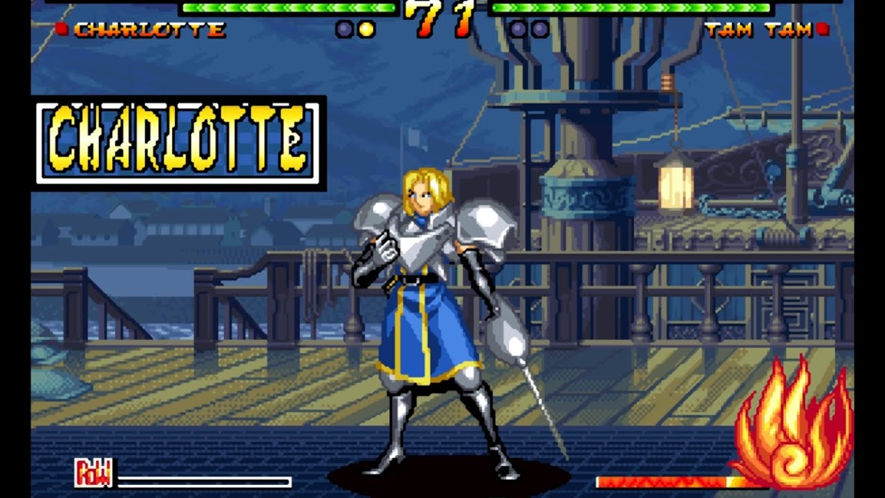 Samurai Shodown V: Charlotte playthrough lvl-8 【60fps】
