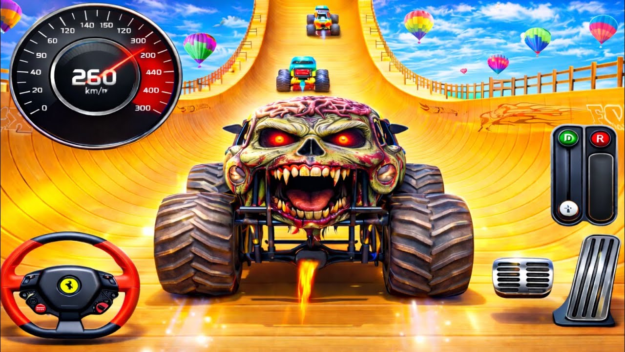 Monster Truck Mega Ramp Impossible Driver - Car Extreme Stunts GT Racing Android Gameplay 