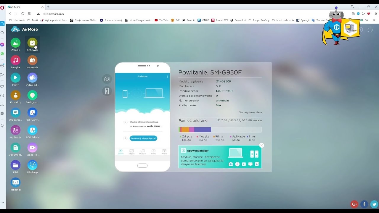 Jak połączyć telefon z komputerem przez WIFI bez użycia kabla USB ?