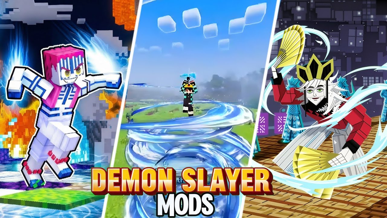 Top 3 MOST EPIC Demon Slayer Mods For Minecraft PE 1.21+