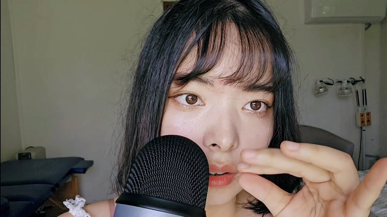 asmr hand sounds and mic blowing