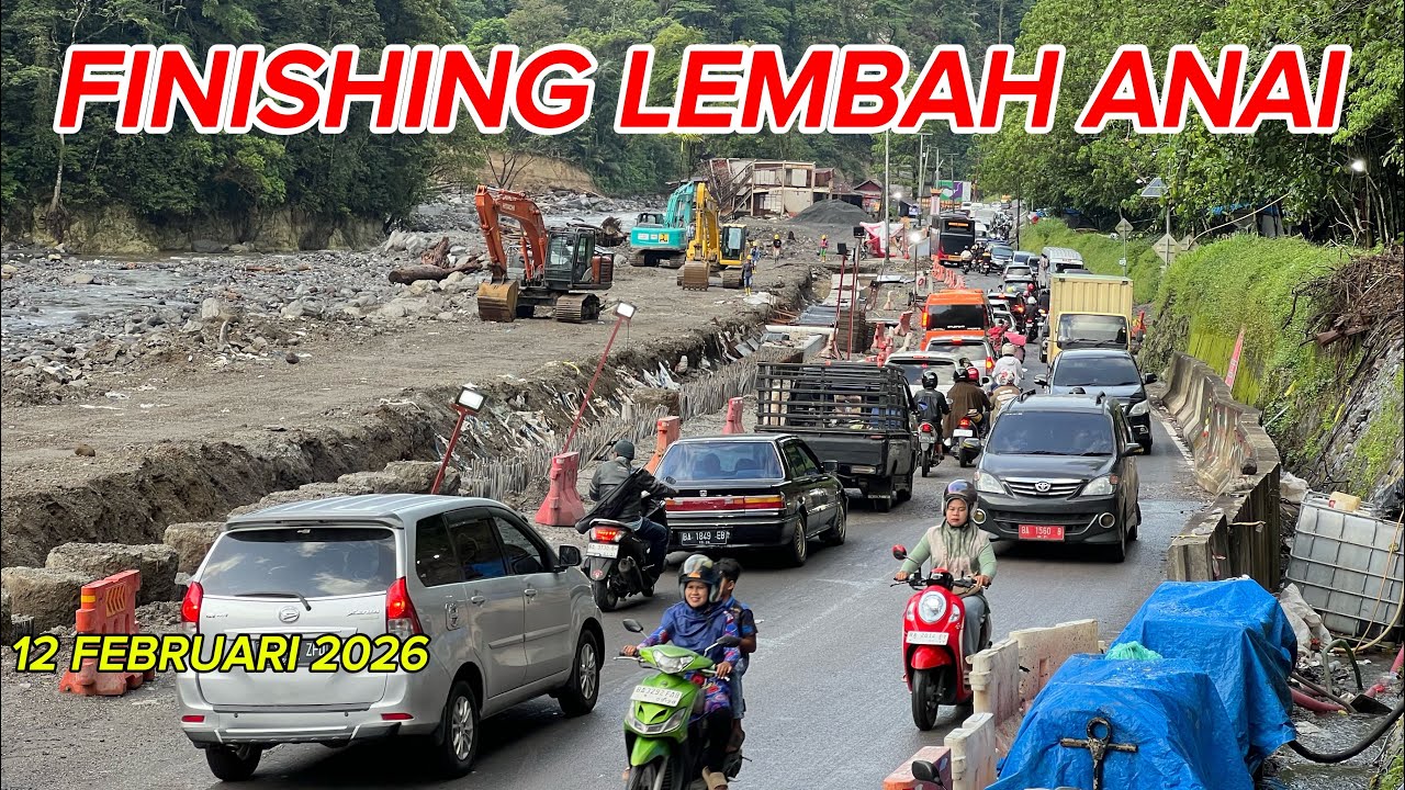 Proses finishing lembah anai di padati kendaraan 12 Februari 2026 (update 07:15 wib)