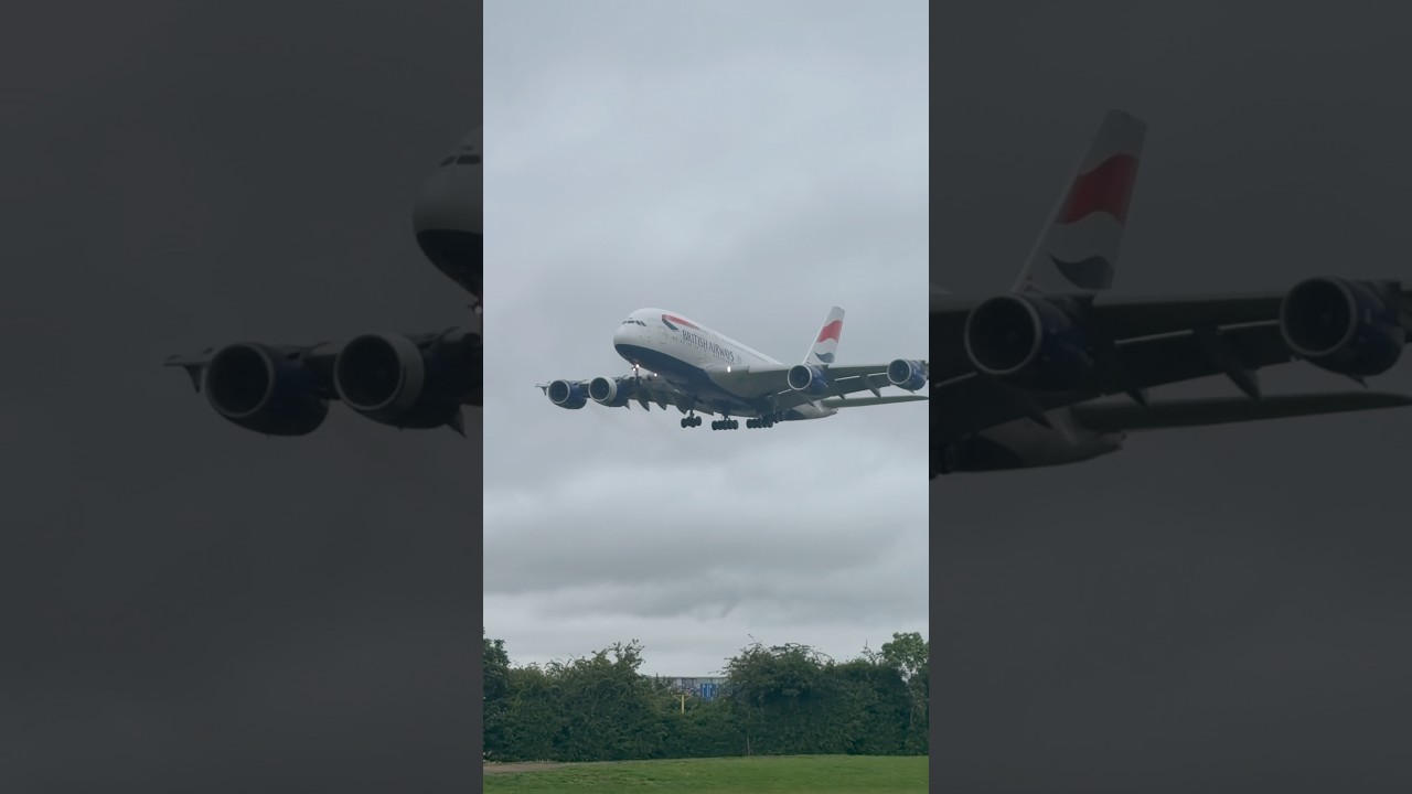 * ✈️ Airbus A380 Low Flyby | British Airways Giant in Action!😊 # #worldairways #aviation #video