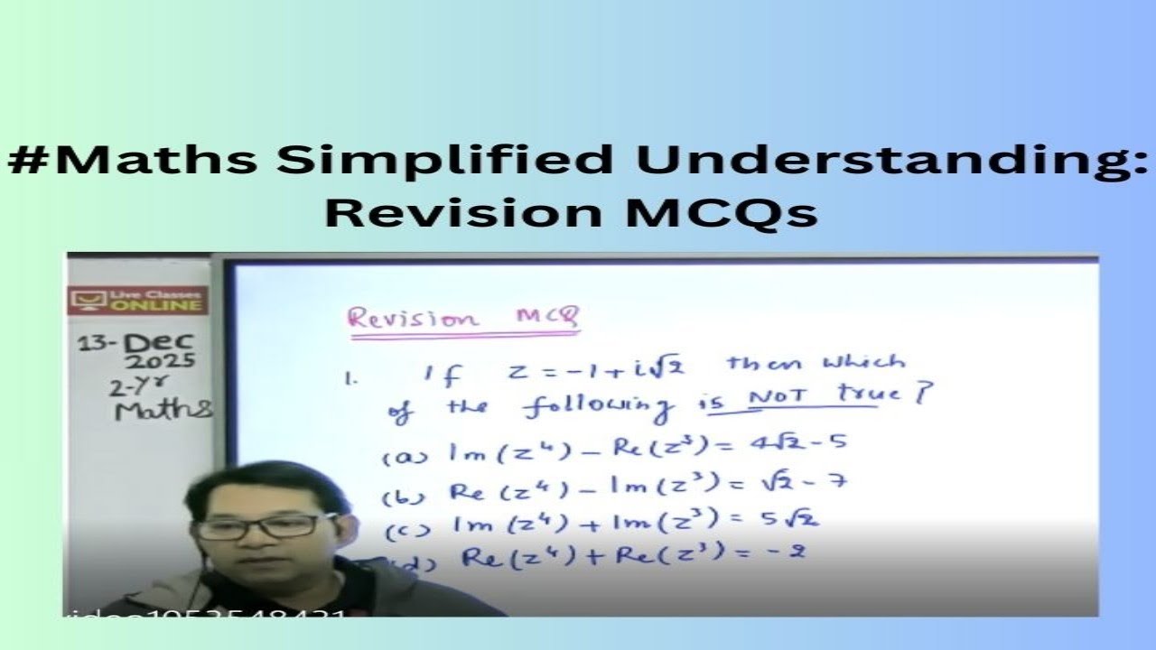 Class 11 Mathematics : Revision MCQs A-9