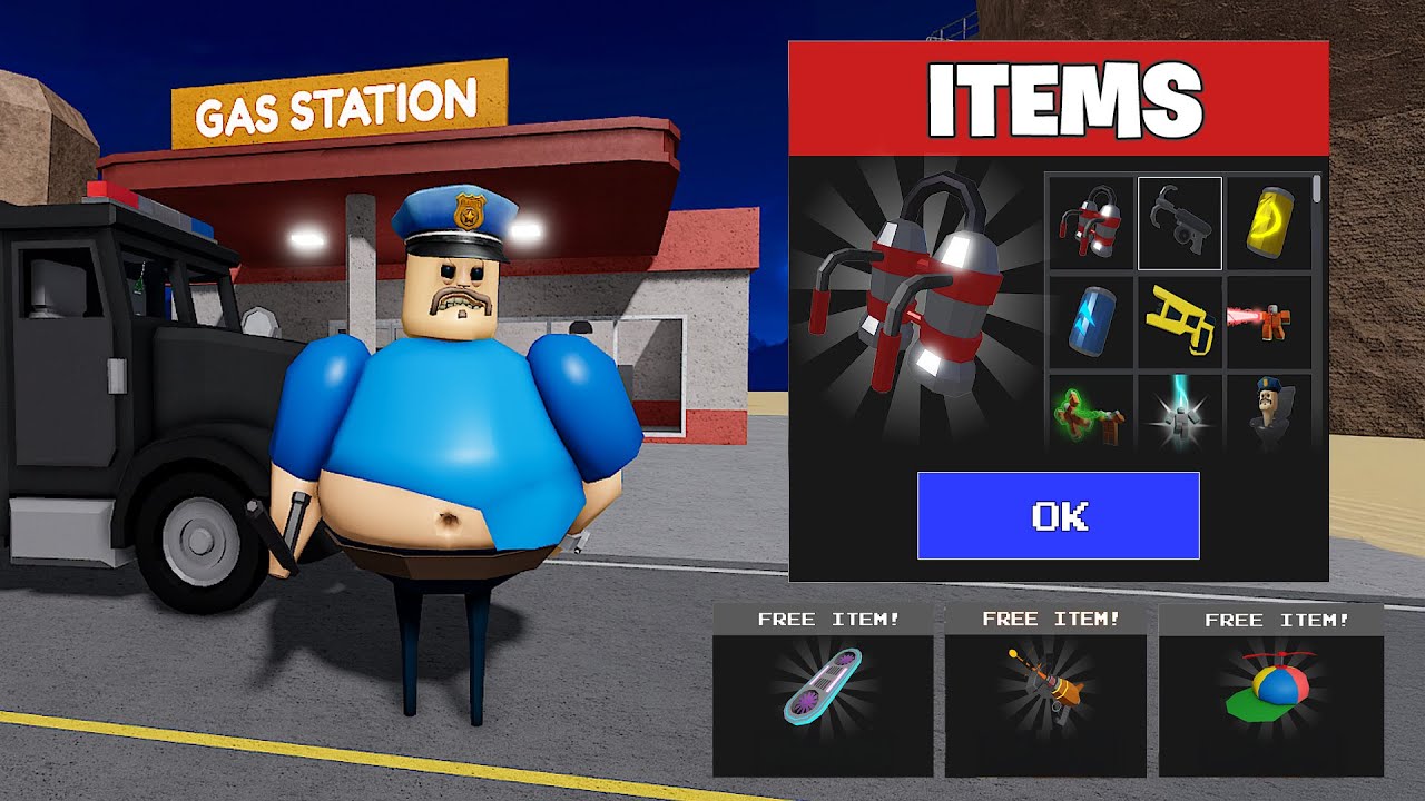 HARD MODE - Play with NEW ITEMS in Barry Prison Run!, Howerboard and Heli Hat items Roblox #obby
