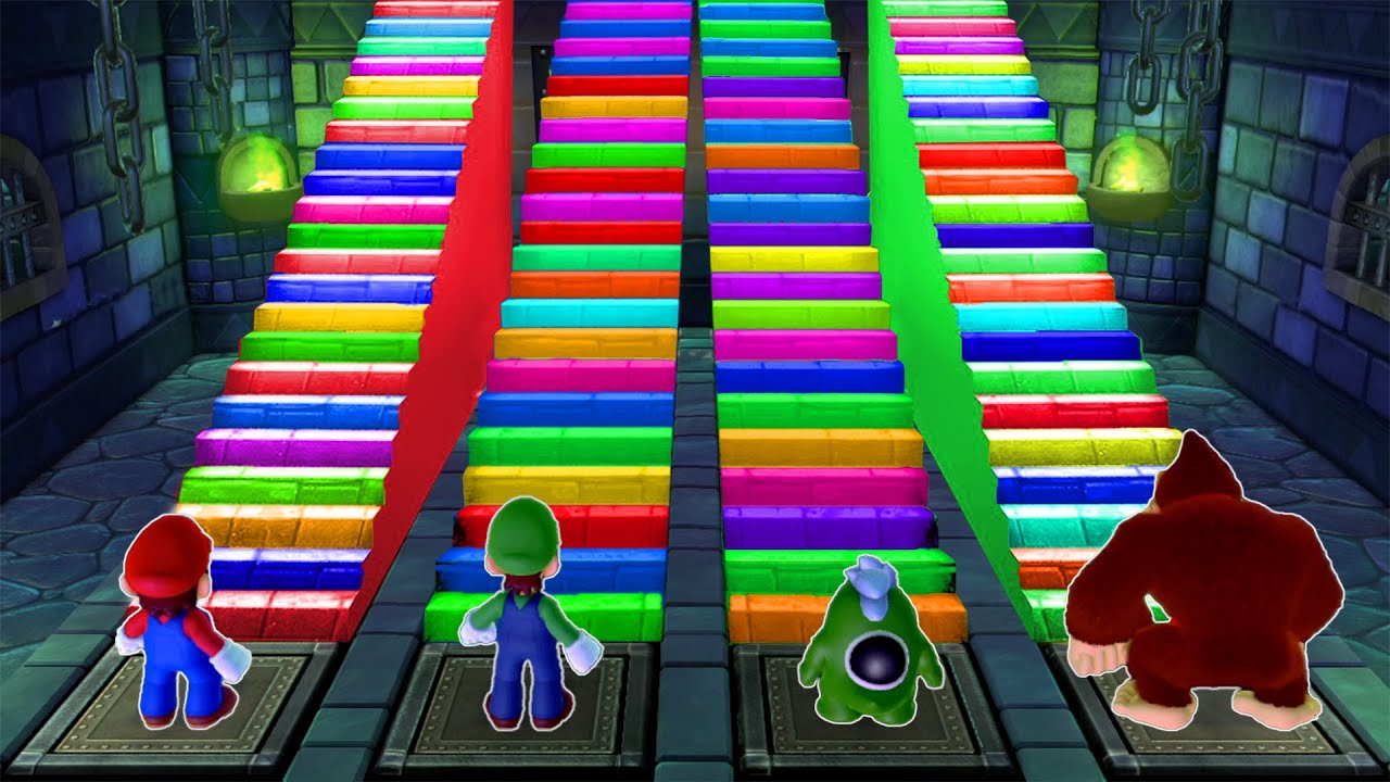 Mario Party 10 Minigames - Mario Vs Luigi Vs Spike Vs DonkeyKong (Master CPU)