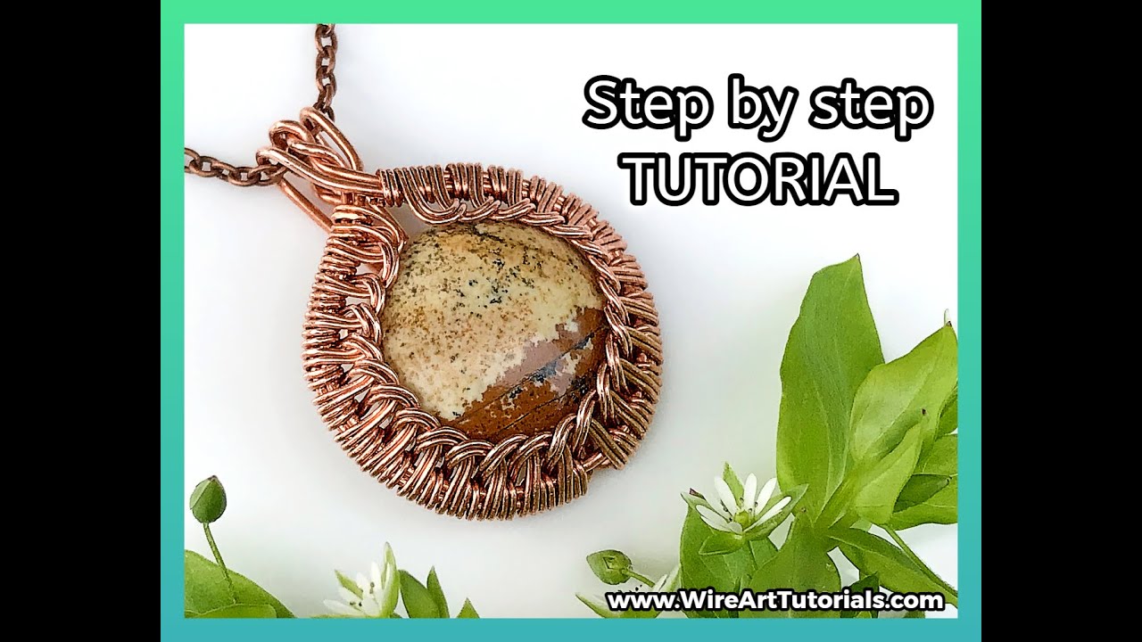 Wire wrap cabochon pendant tutorial ,  Loop Bezel Pendant by WireArtTutorials