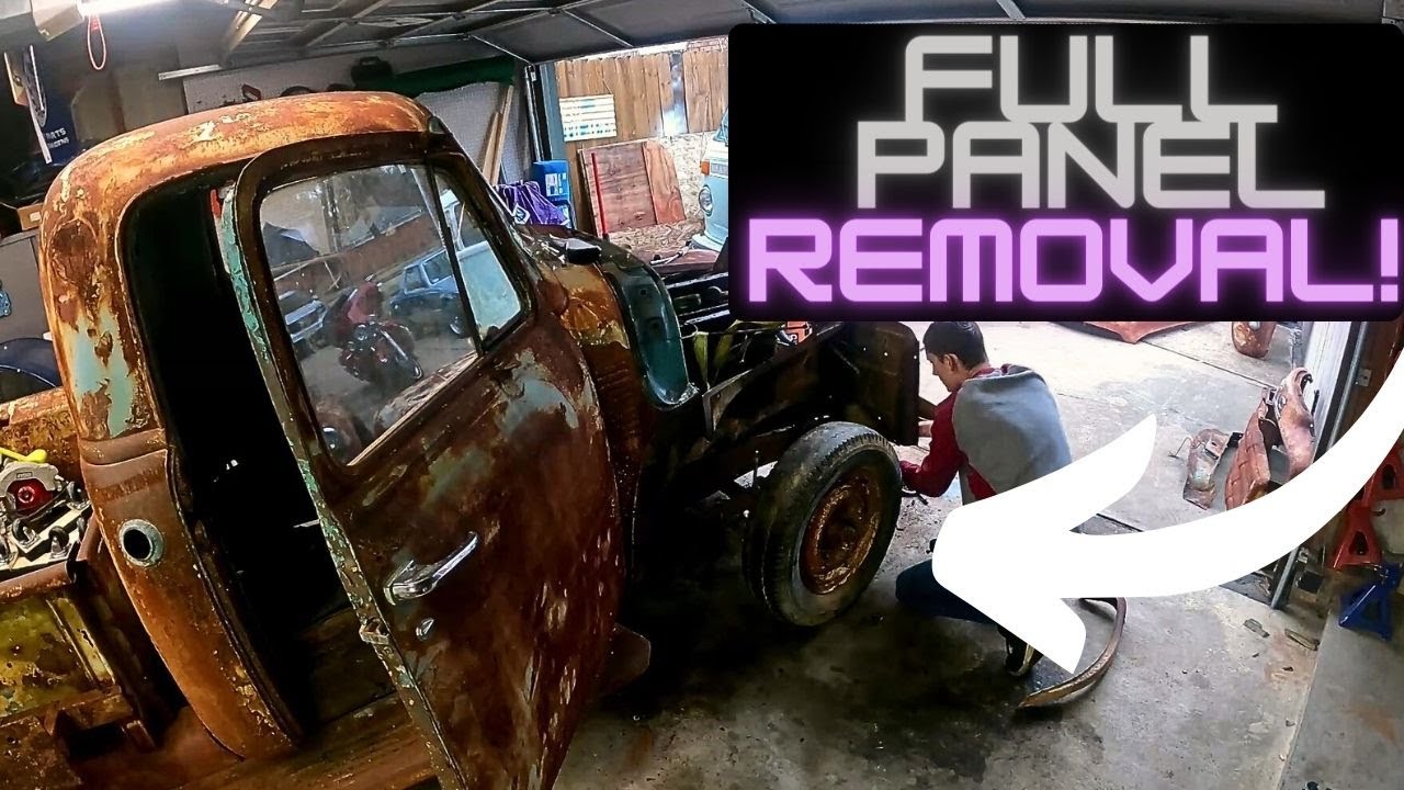 GMC Project Truck: Extracting the Frame for a Complete Makeover! Cab, Bed and Full Panel REMOVAL!