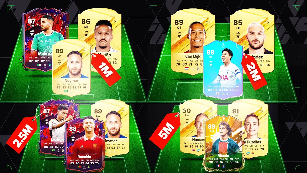 EA FC 24 BEST META TEAMS! 1M, 1.5M, 2M, 2.5M, 3M, 4M, 5M SQUAD BUILDER