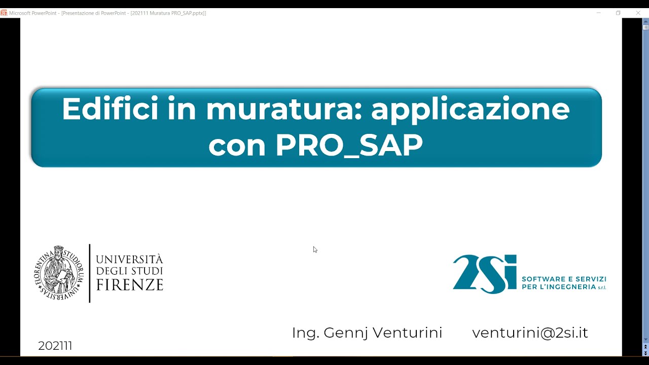 PRO_SAP Seminario università di Firenze | Muratura lineare e non lineare | parte 1