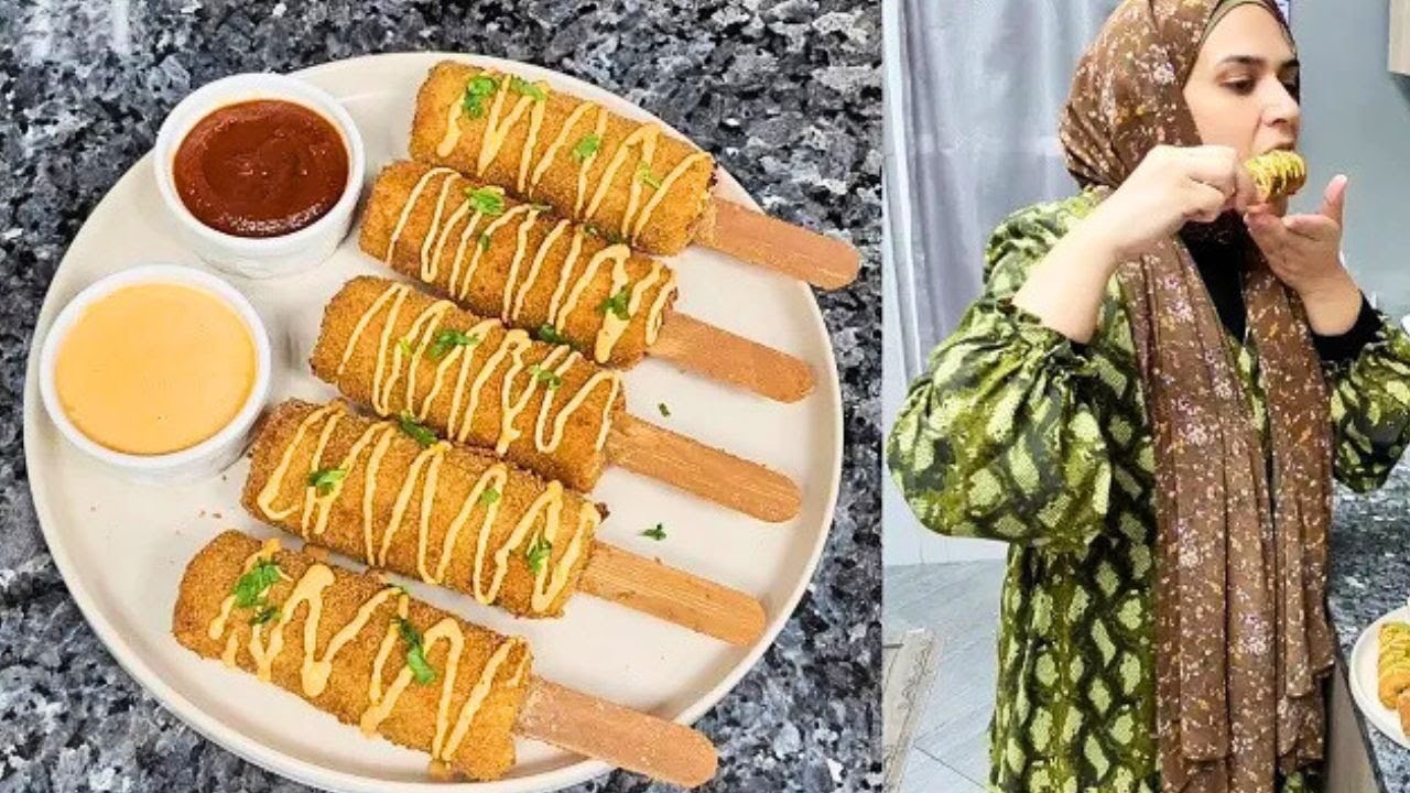 Potato Bread Pockets ko dia ek new ishtyle😆Smoky Potato Popsickles ufff yummyyy