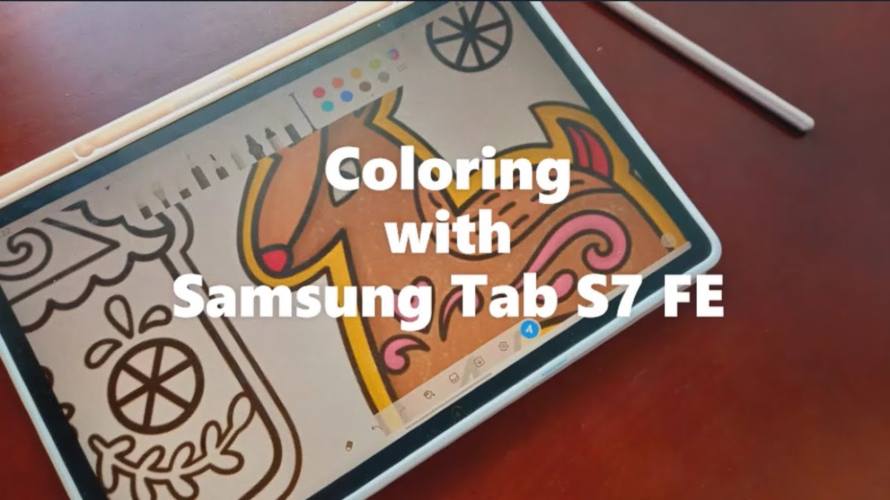 Coloring with Samsung Tab S7 FE | android tablet (no music, real sound)