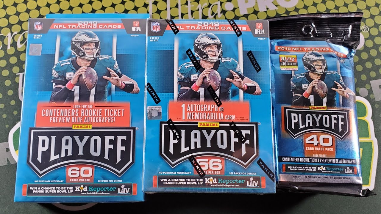 2019 Panini Playoff Football Retail Opening. Blaster Box, Hanger Box, Rack Packs