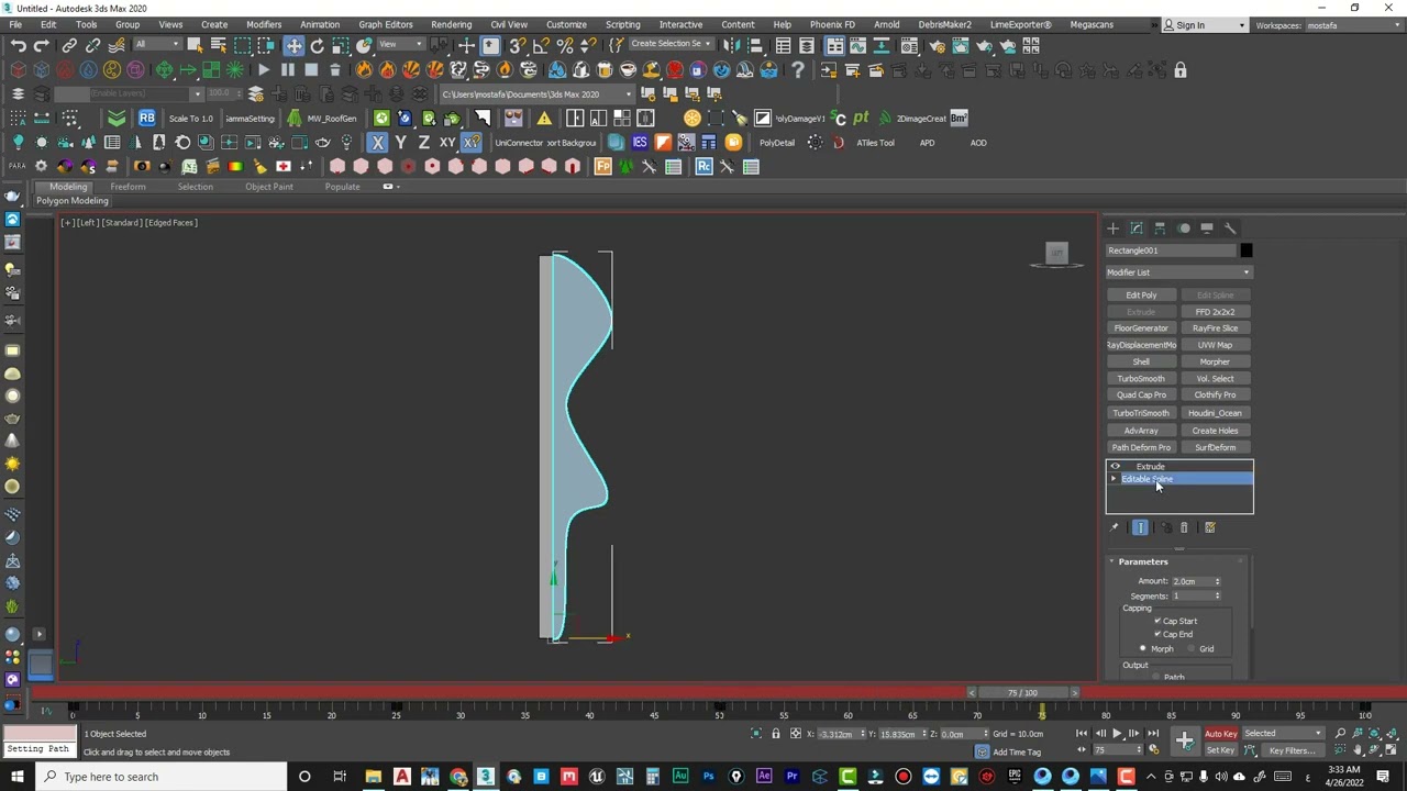3dsMax2020 - Path Constraints (parametric)