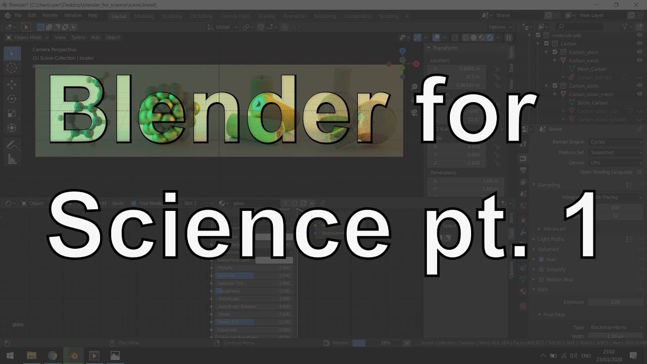 Blender for Science: Import and render chemical structures - part 1