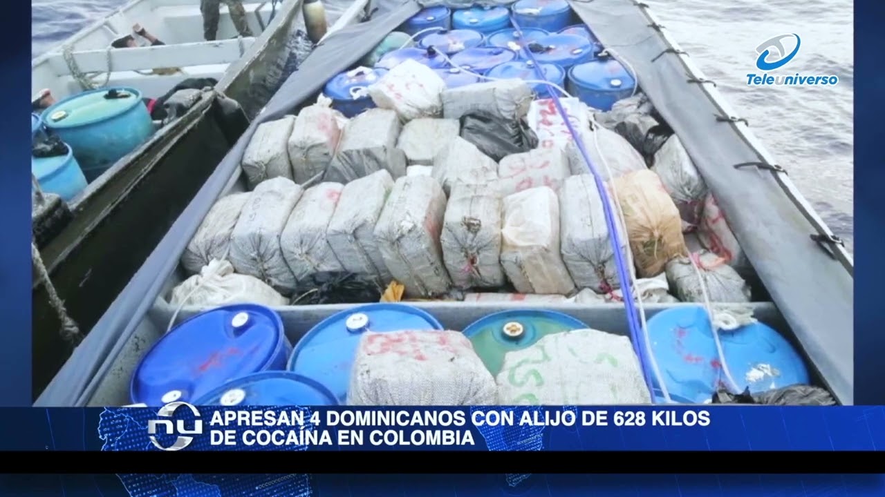 Apreaan 4 dominicanos con alijo de 628 kilos de cocaína en Colombia