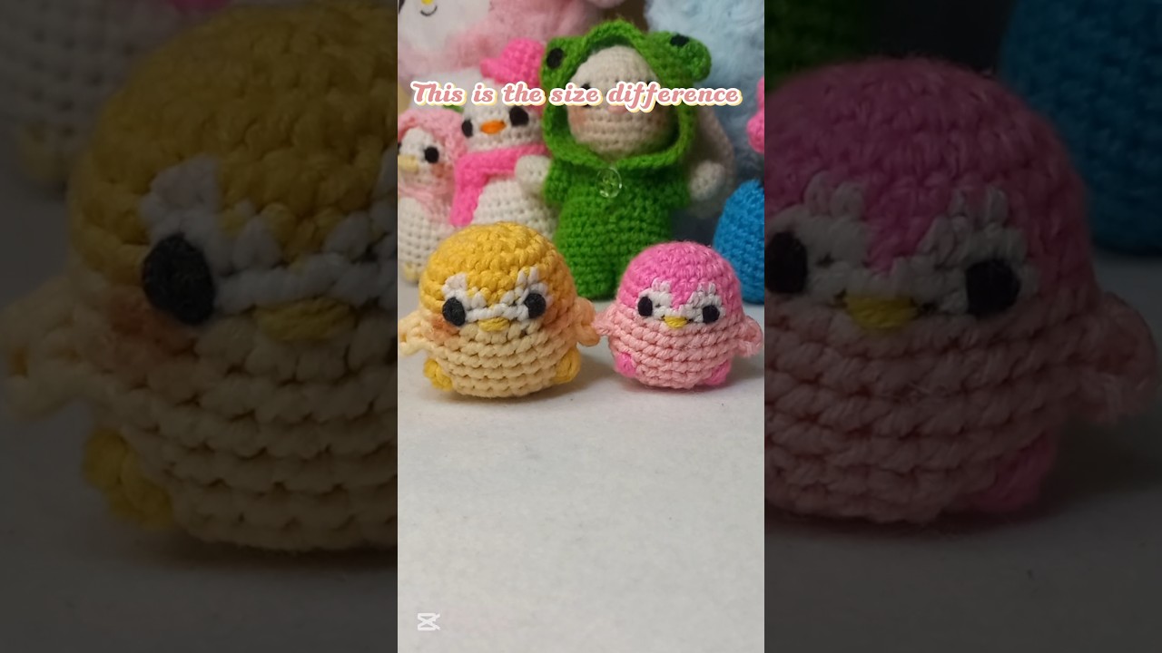 Difference between milk cotton yarn and acrylic yarn 🐧🐧 #crochet #amigurumi #handmade #shorts #fyp