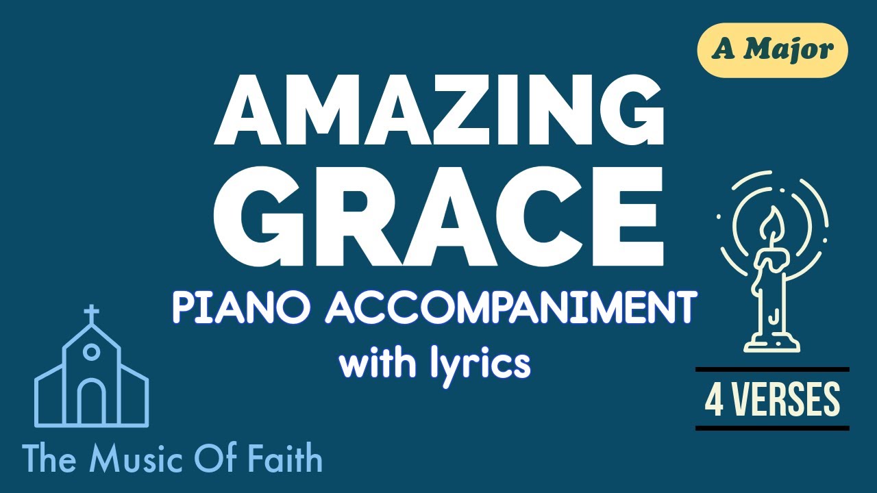 Amazing Grace | Hymn Karaoke | Piano Accompaniment with Lyrics in A Major